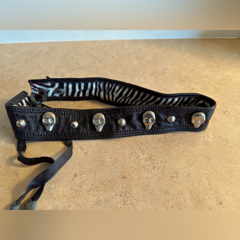 Leather and skulls headband